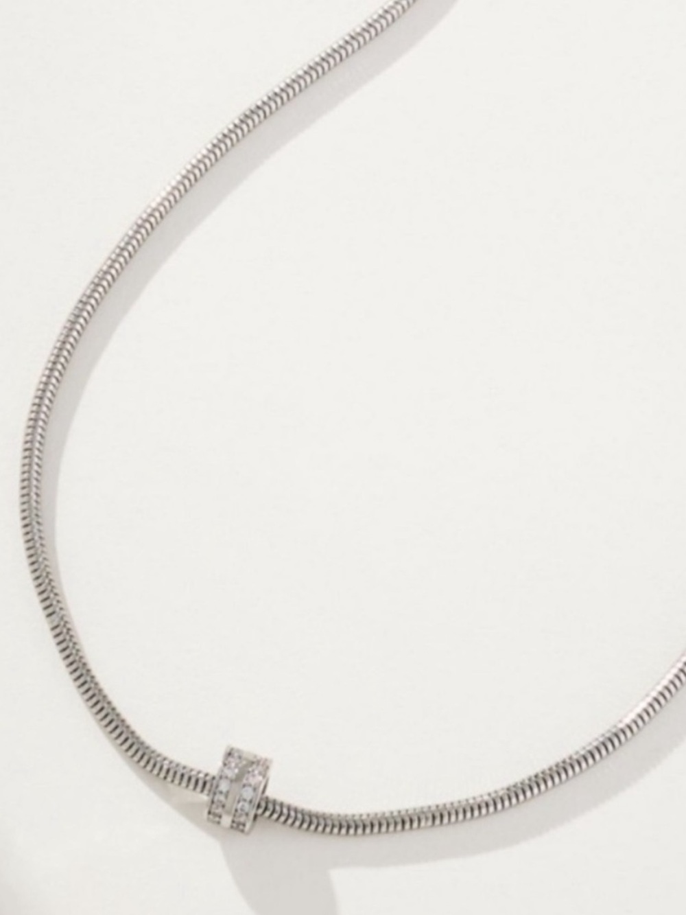 New! Anthropologie Silver Plated Crystal Charm Necklace (2019) NWT